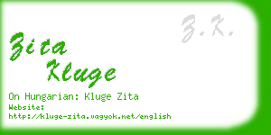 zita kluge business card